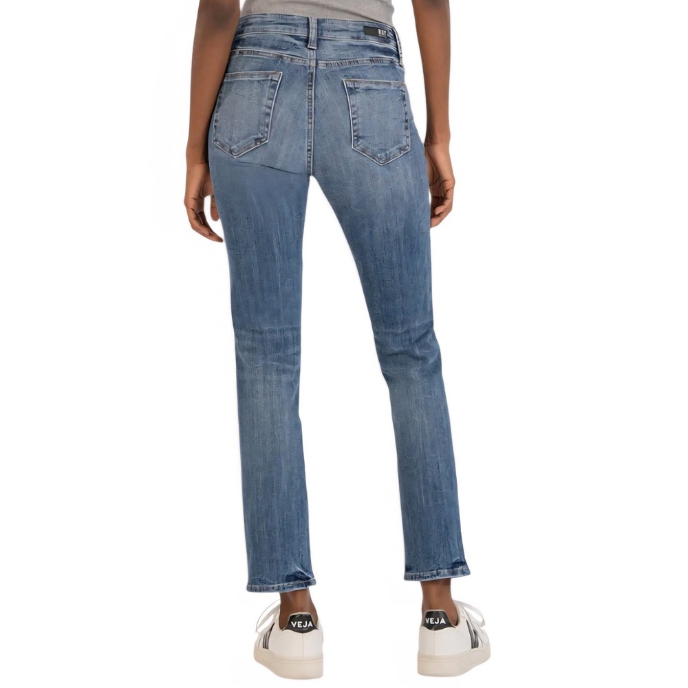 Kut From The Kloth Reese Straight Leg Jeans Medium Wash Distressed Size